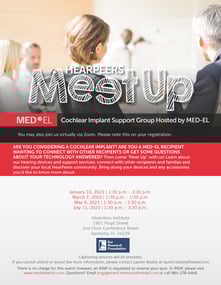 Ear Research Foundation Cochlear Implant Support Group Flyer